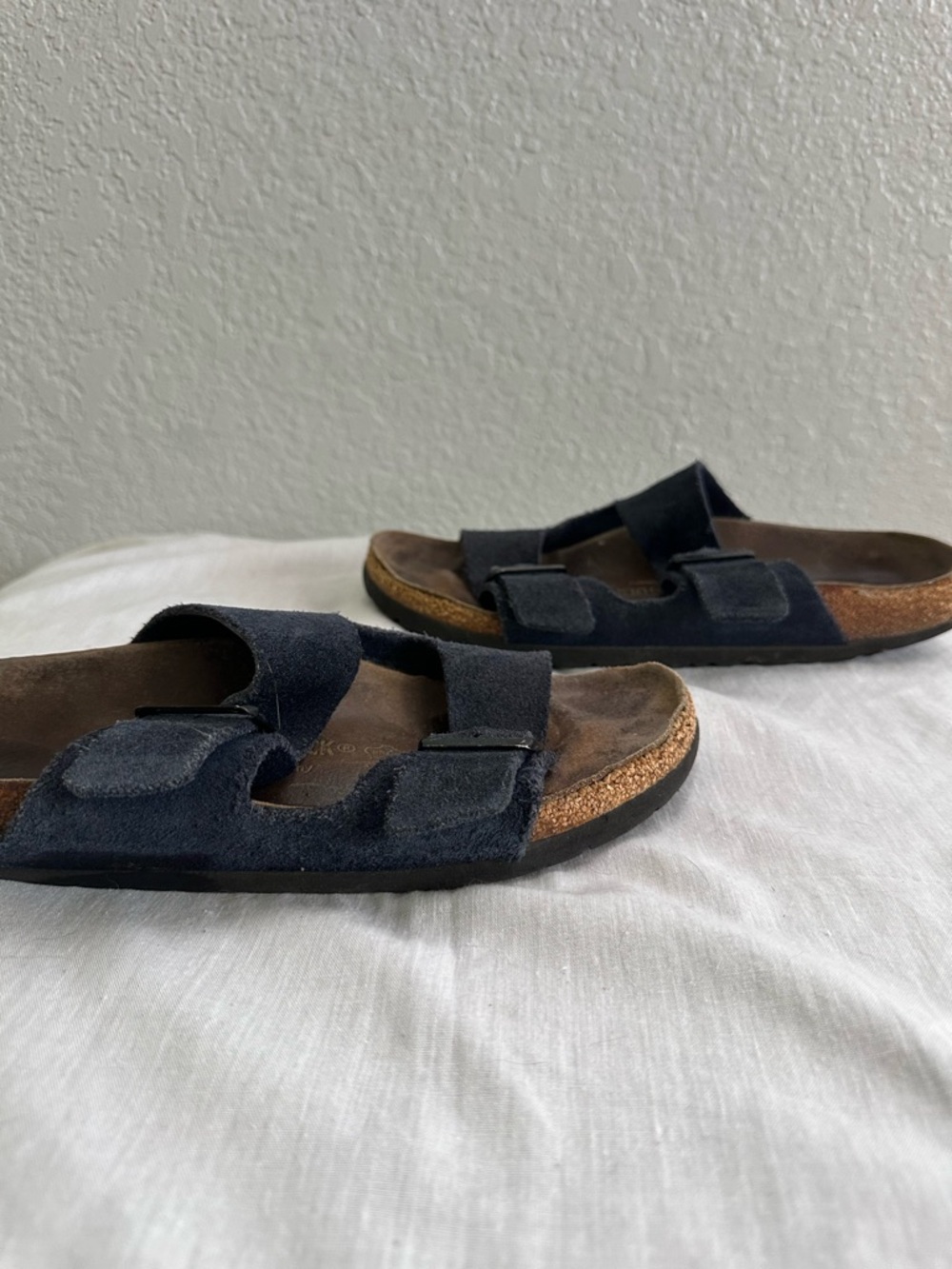 Birkenstock Arizona Soft Footbed Sandals Navy Suede Size 41 US Men 8 Women 10 - Picture 11 of 11